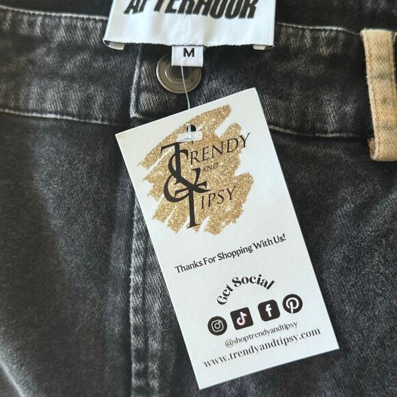 New AFTERHOUR Midnight Rodeo Set Black Wash Denim Embroidered Mini Skirt Sz M - Picture 6 of 12